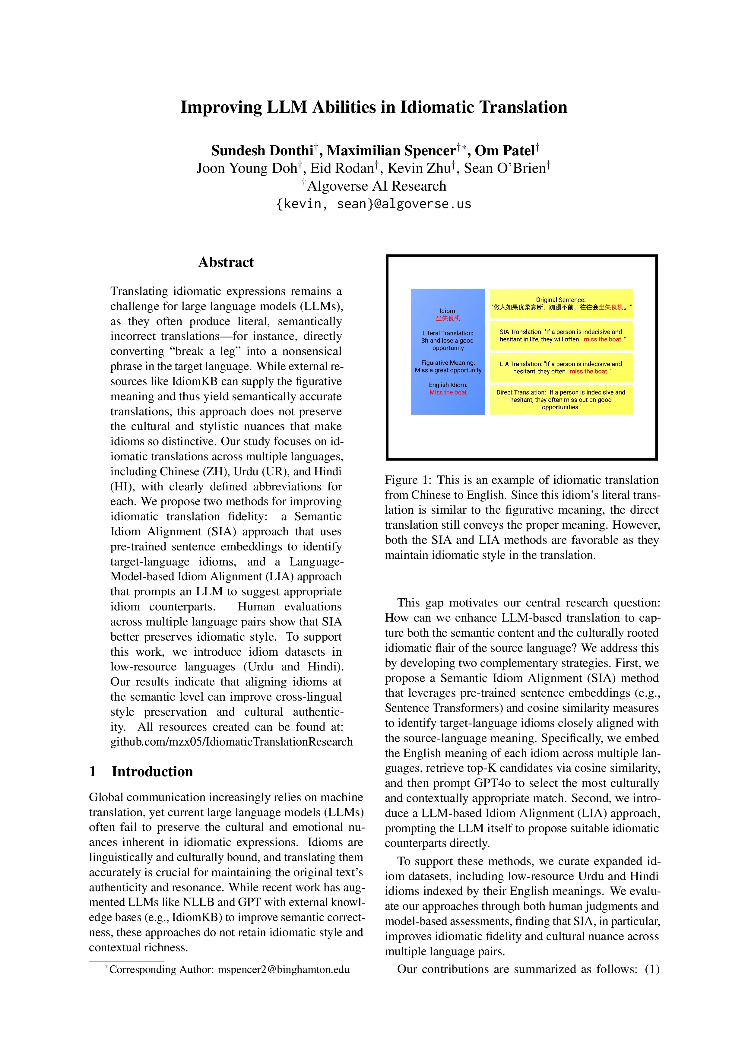 Idiomatic paper
